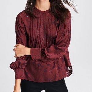 Rag & Bone Burnout Silk Blend Top